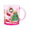 Hello Kitty Pink Glass Mug (Holiday Glitter) Seasonal Silver Buffalo