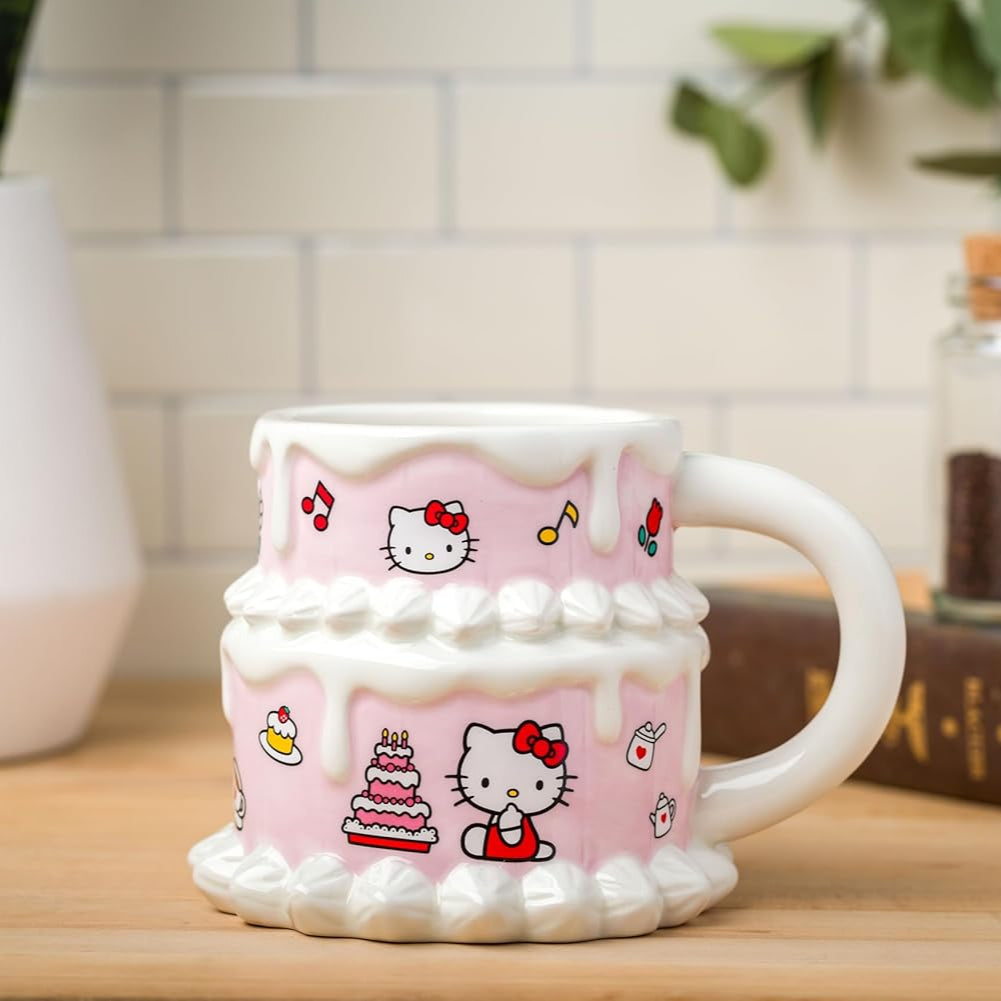 Hello Kitty Ceramic Mug (Birthday Cake) Home Goods Silver Buffalo