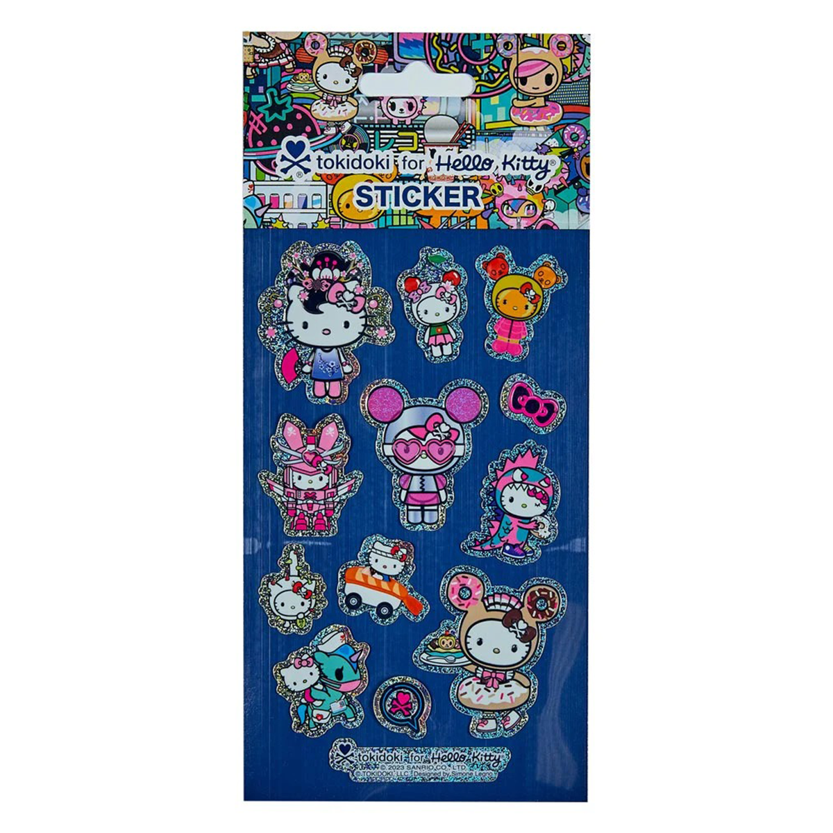 Hello Kitty x Tokidoki Embossed Sticker Sheet (Midnight Metropolis) Stationery NAKAJIMA CORPORATION   