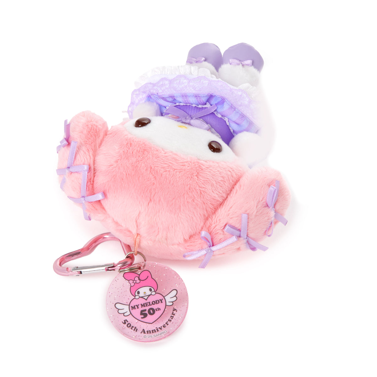 My Melody Pink Ribbon Plush Mascot Keychain (50th Anniv. Series) Accessory Global Original
