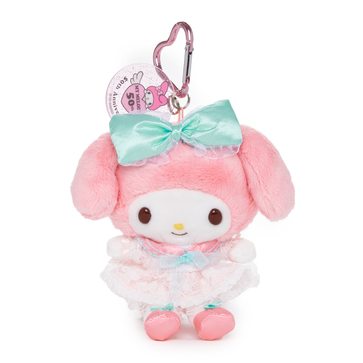 My Melody Pink Bow Plush Mascot Keychain (50th Anniv. Series) Accessory Global Original