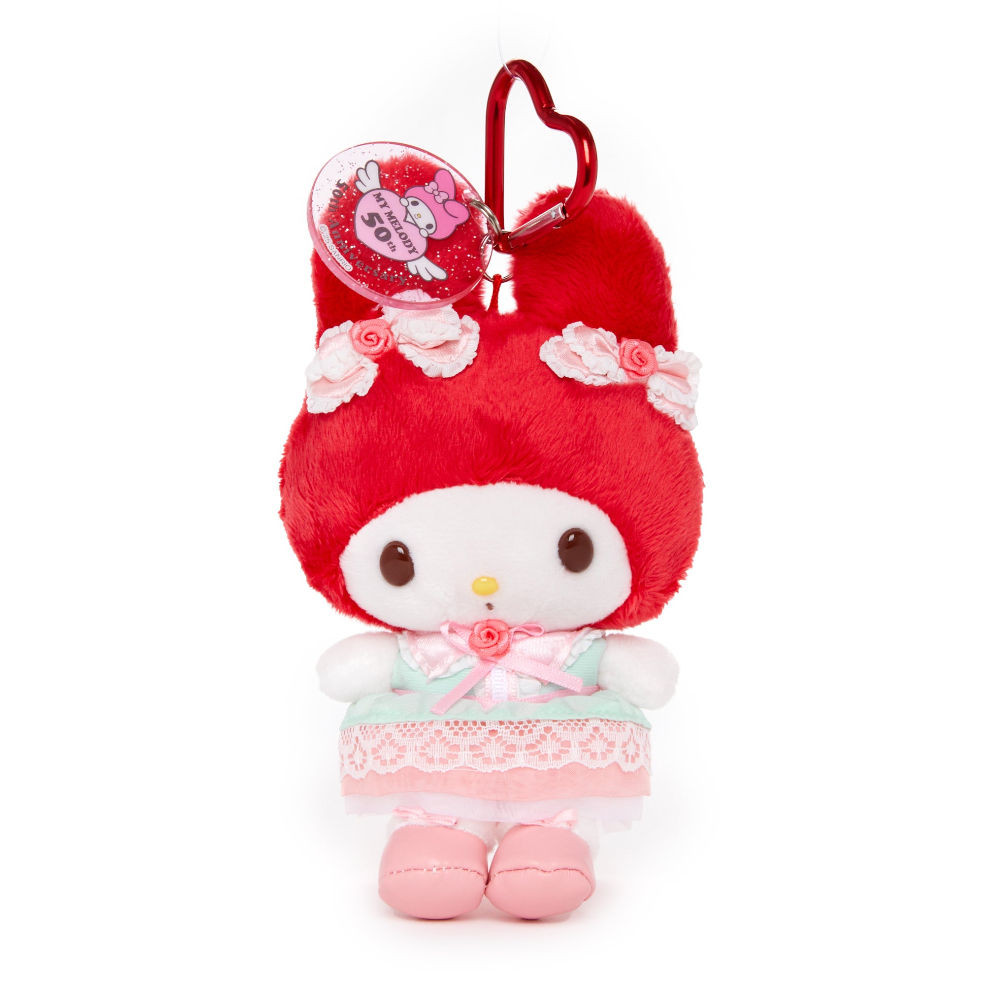 My Melody Red Rose Plush Mascot Keychain (50th Anniv. Series)