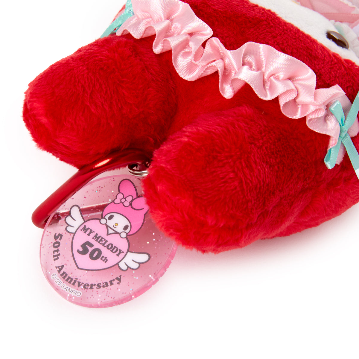 My Melody Red Ruffle Plush Mascot Keychain (50th Anniv. Series)