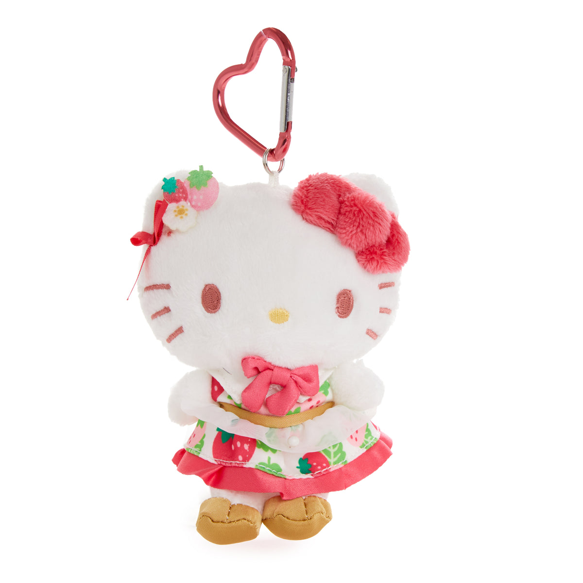 Hello Kitty Plush Mascot Keychain (Strawberry News 50th Anniversary) Accessory Global Original