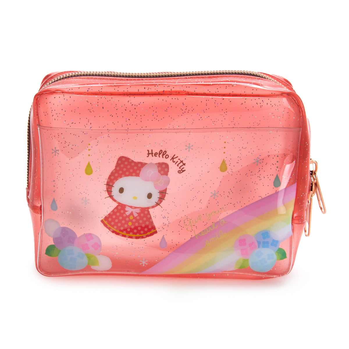 Hello Kitty Glitter Zipper Pouch (Rainy Days Series) Bags Global Original   
