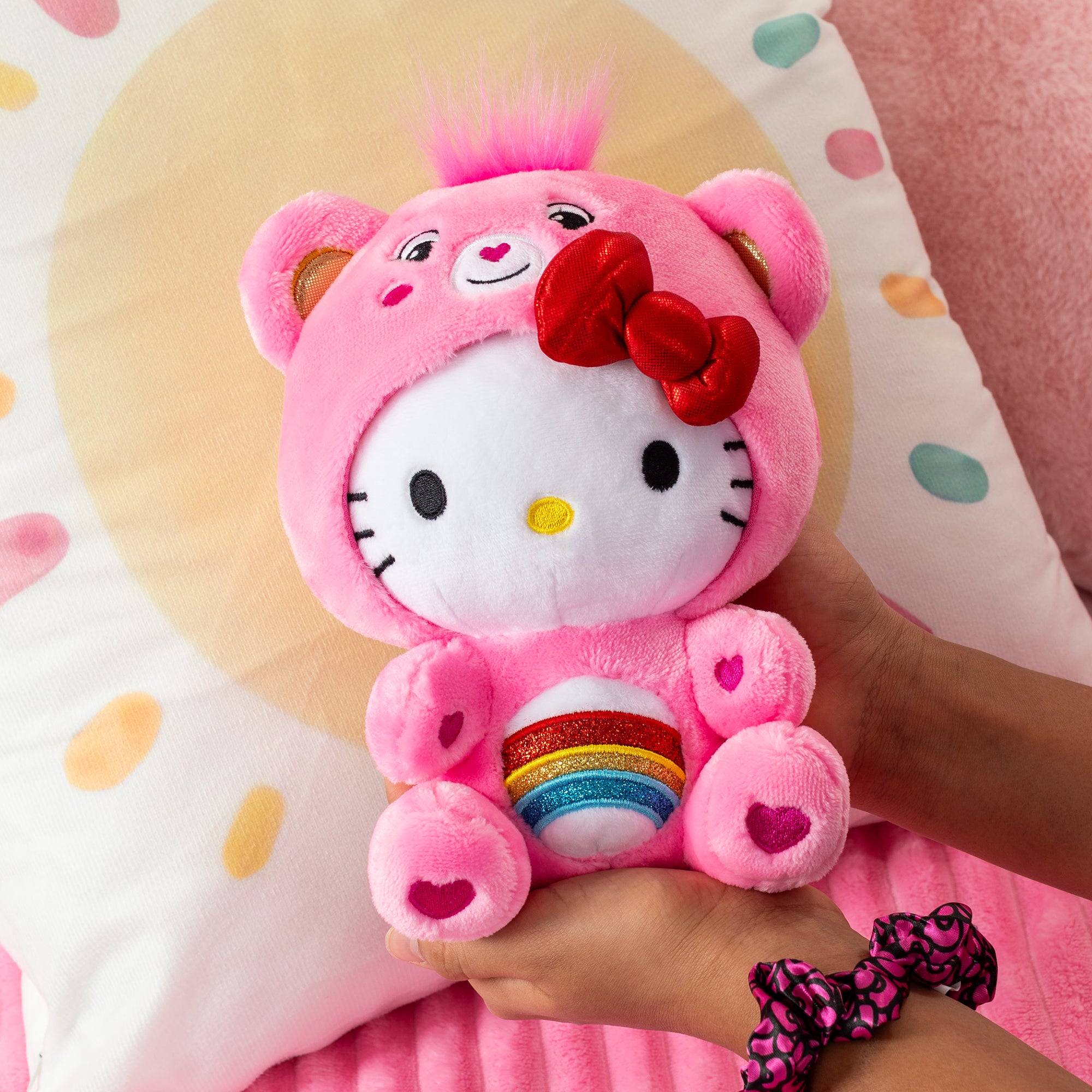 Hello Kitty x Care Bears 10"Plush (Cheer Bear) Plush Basic Fun Inc   