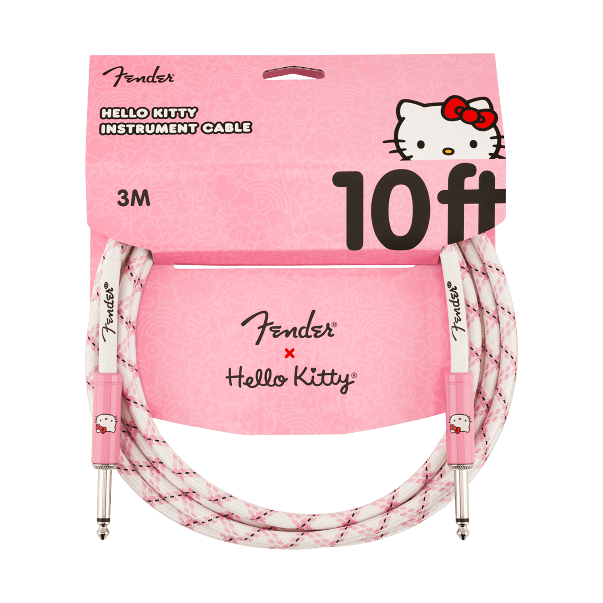 Hello Kitty x Fender White/Pink Woven Cable Home FENDER