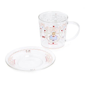 Marron Cream Glass Cup and Saucer Set Home Goods Global Original   