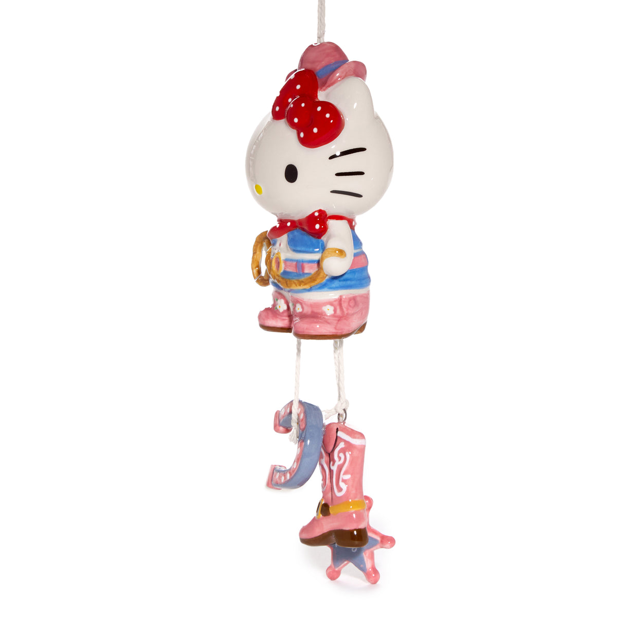 Hello Kitty Cowgirl Ceramic Wind Chime Home Goods Blue Sky Clayworks