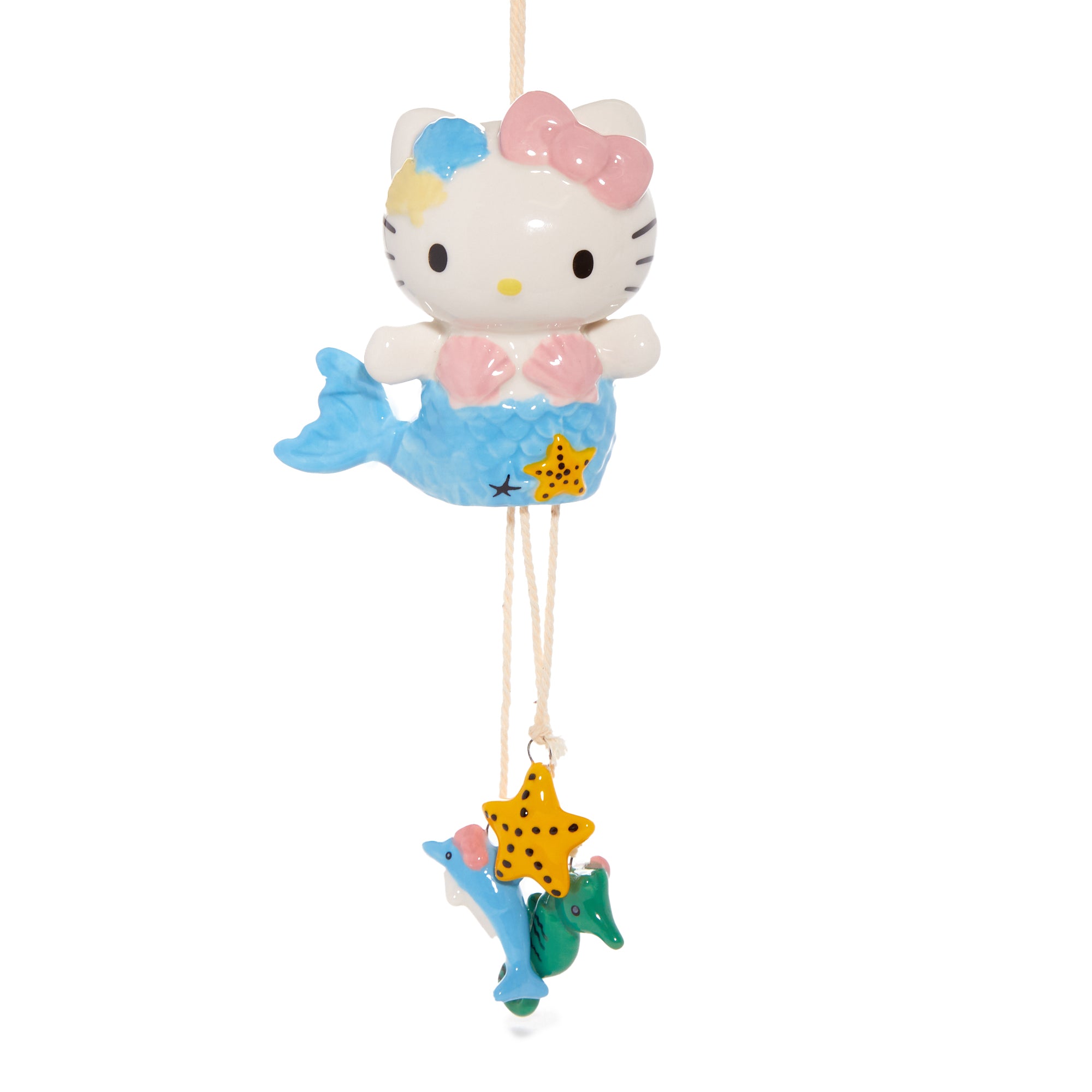 Hello Kitty Mermaid Wind Chime Home Goods Blue Sky Clayworks