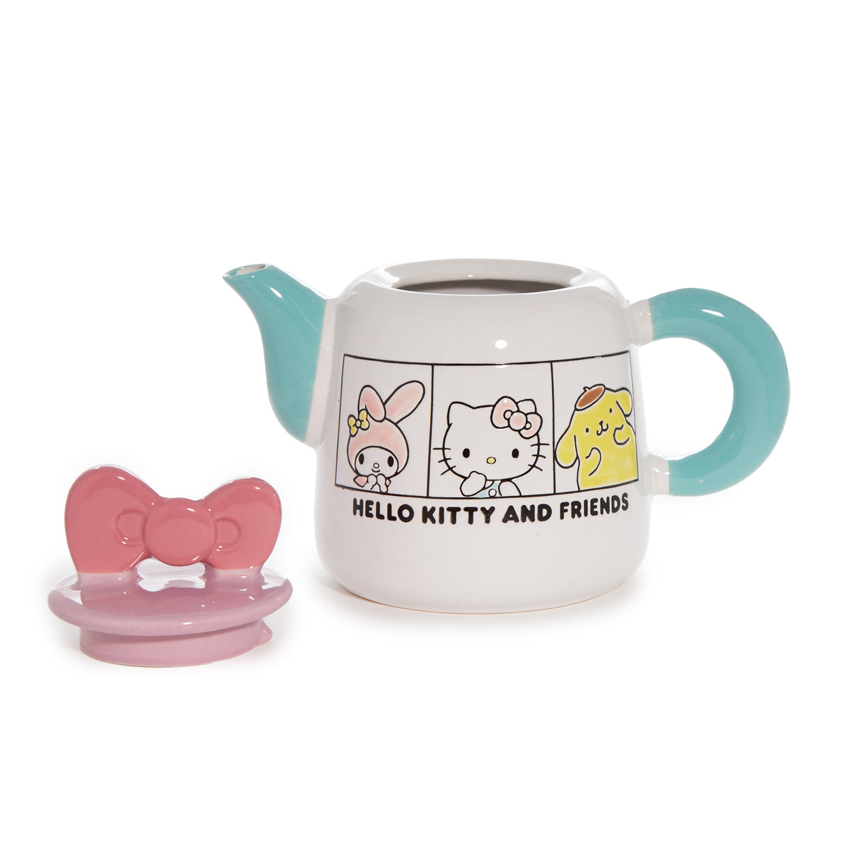 Hello Kitty and Friends Ceramic Grid Teapot Home Goods Blue Sky Clayworks