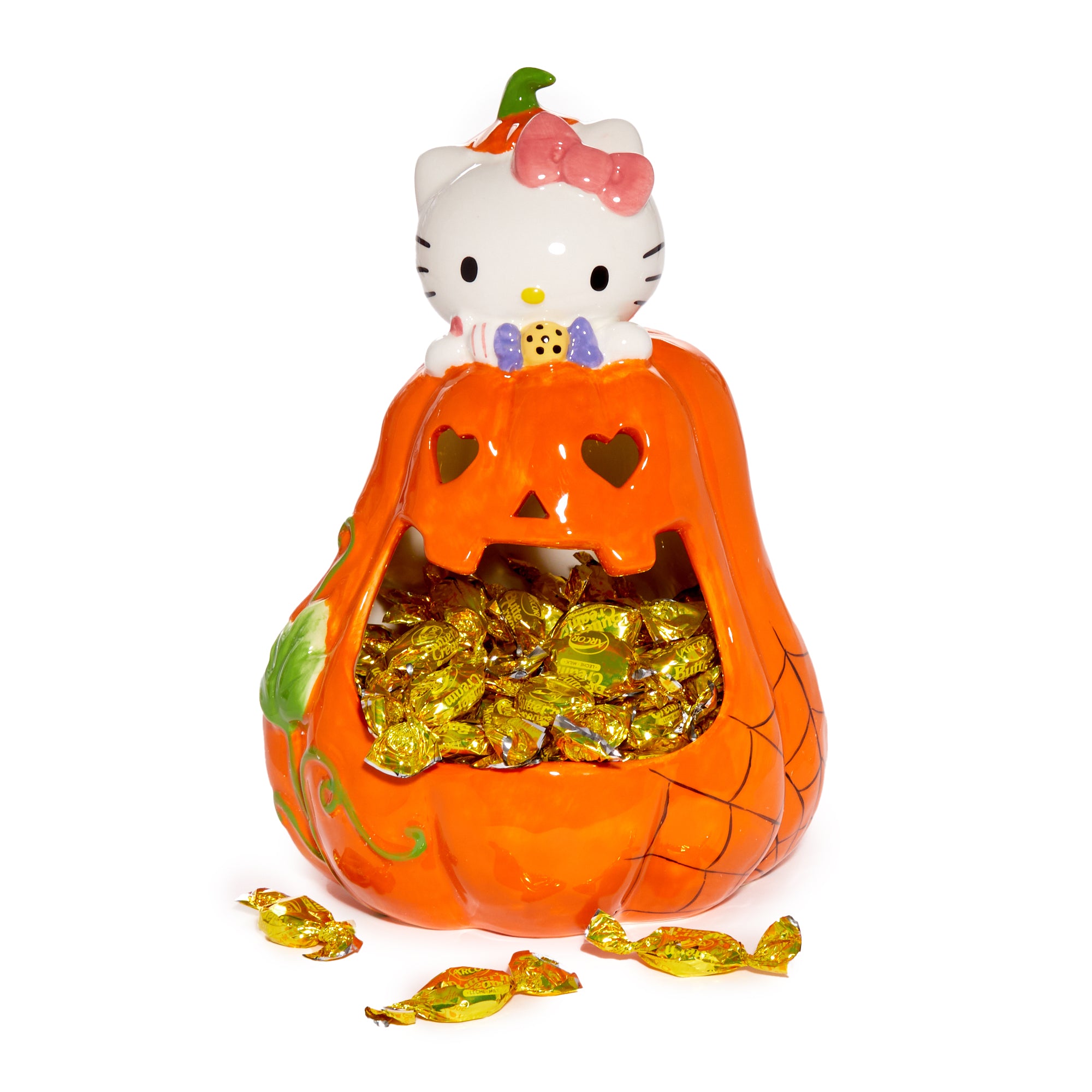 Hello Kitty Big Mouth Pumpkin Ceramic Candy Bowl Home Goods Blue Sky Clayworks