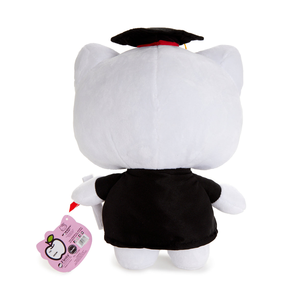 Hello Kitty 10&quot; Black Cap and Gown Graduation Plush Plush FIESTA   