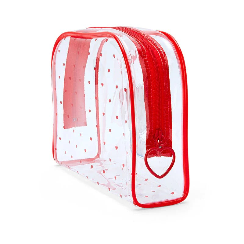 Hello Kitty Clear Hearts Zipper Pouch Bags Japan Original   