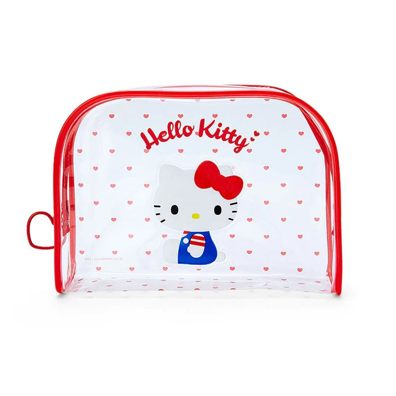 Hello Kitty Clear Hearts Zipper Pouch Bags Japan Original   