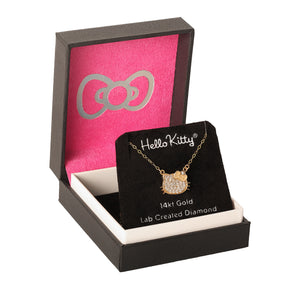 Hello Kitty 14K Yellow Gold Pavé Diamond Necklace Jewelry JACMEL JEWELRY INC   