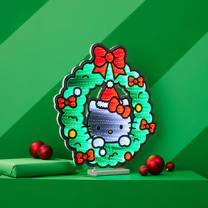 Hello Kitty 20" Holiday Wreath Decorative Ekkolight Infinity Light Home Goods Melrose