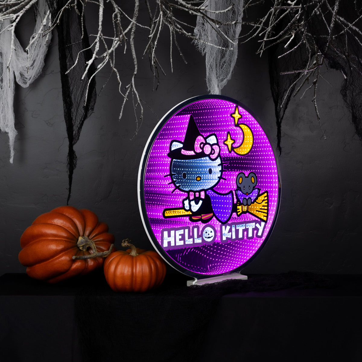 Hello Kitty 24” Halloween Witch Decorative Ekkolight Infinity Light Home Goods Melrose