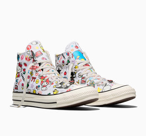 Converse x Hello Kitty and Friends Chuck 70 Hi-Top Stickers Sneaker (Adult - White) Shoes CONVERSE