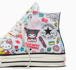 Converse x Hello Kitty and Friends Chuck 70 Hi-Top Stickers Sneaker (Adult - White) Shoes CONVERSE