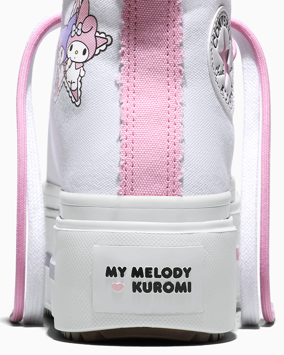 Converse x My Melody & Kuromi Chuck Taylor All Star Lift Double Stack Platform Sneaker (Adult- White) Shoes CONVERSE