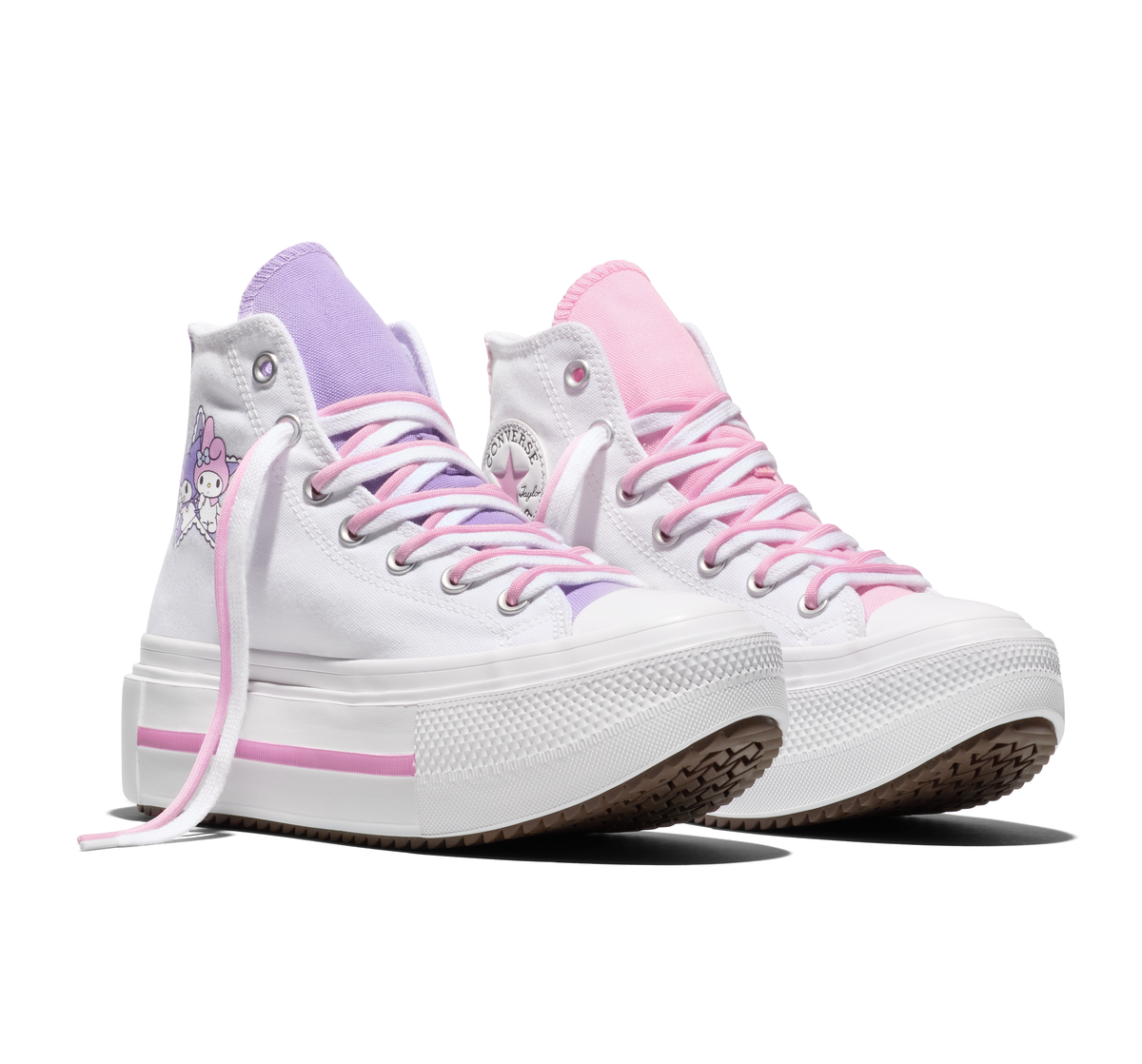 Converse x My Melody & Kuromi Chuck Taylor All Star Lift Double Stack Platform Sneaker (Adult- White) Shoes CONVERSE