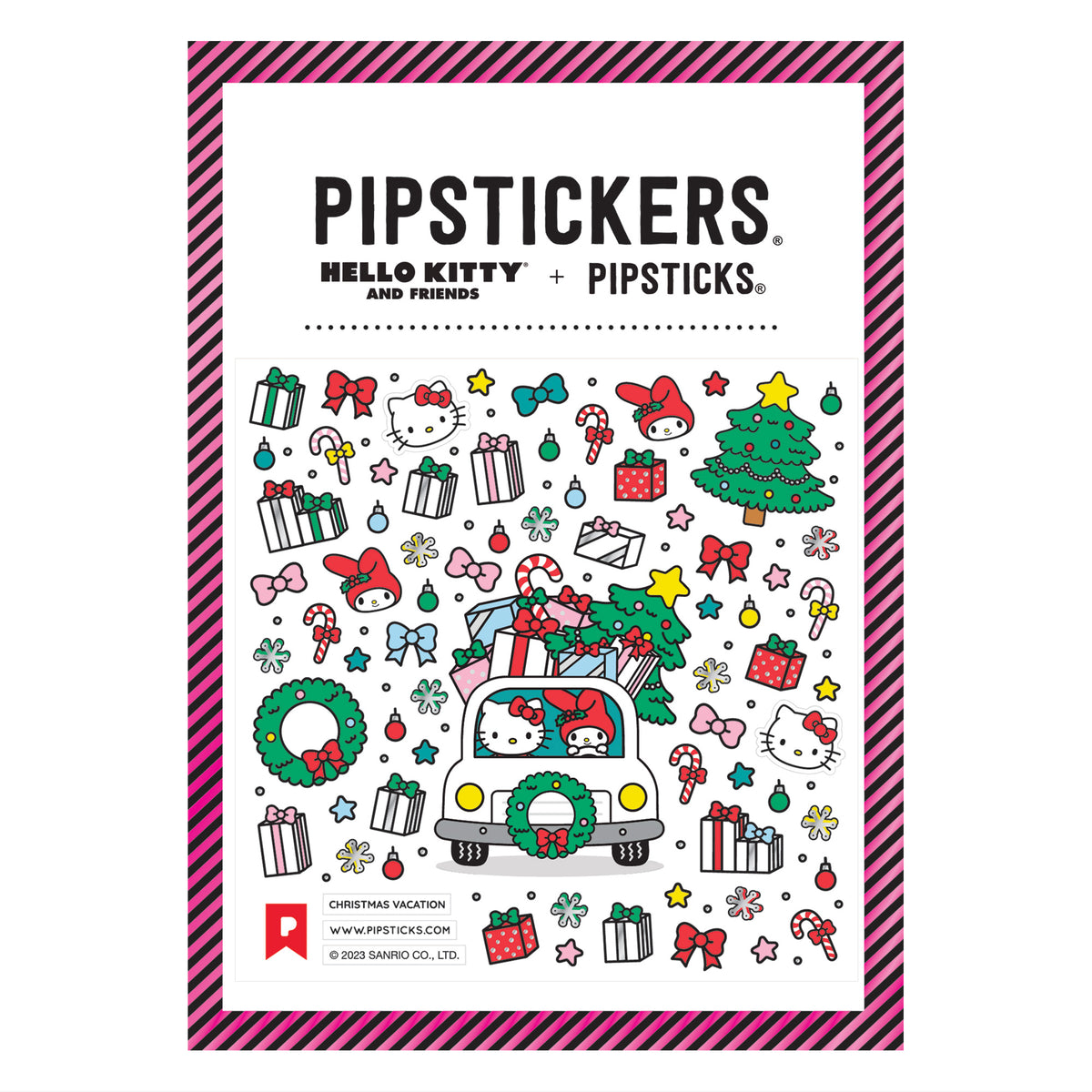 Hello Kitty And Friends x Pipsticks Christmas Vacation Sticker Sheet Stationery Pipsticks Inc   