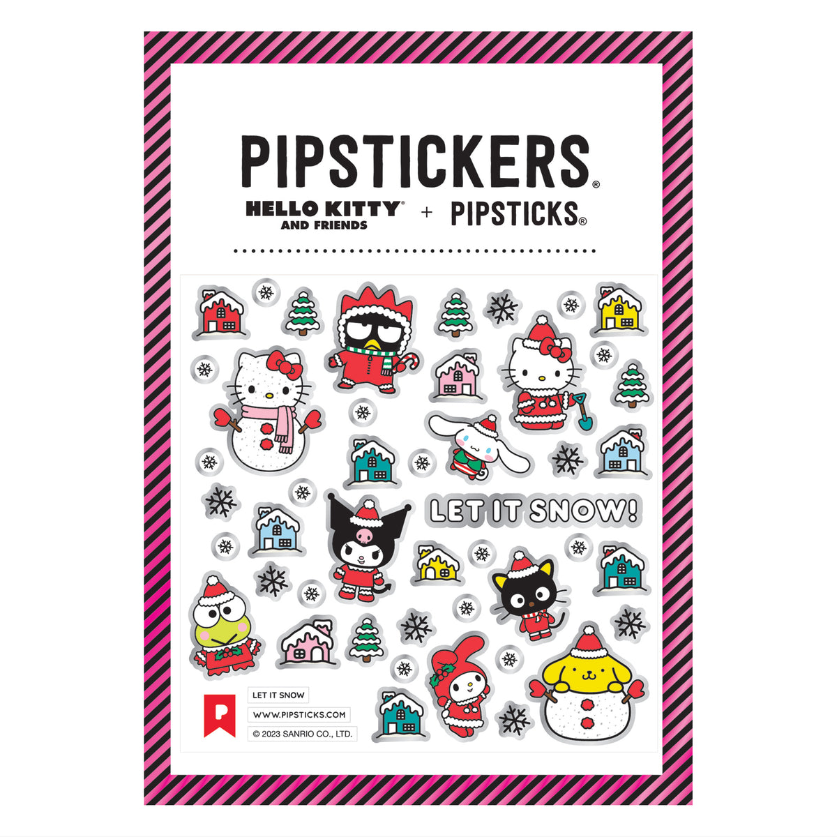 Hello Kitty And Friends x Pipsticks Let It Snow Sticker Sheet