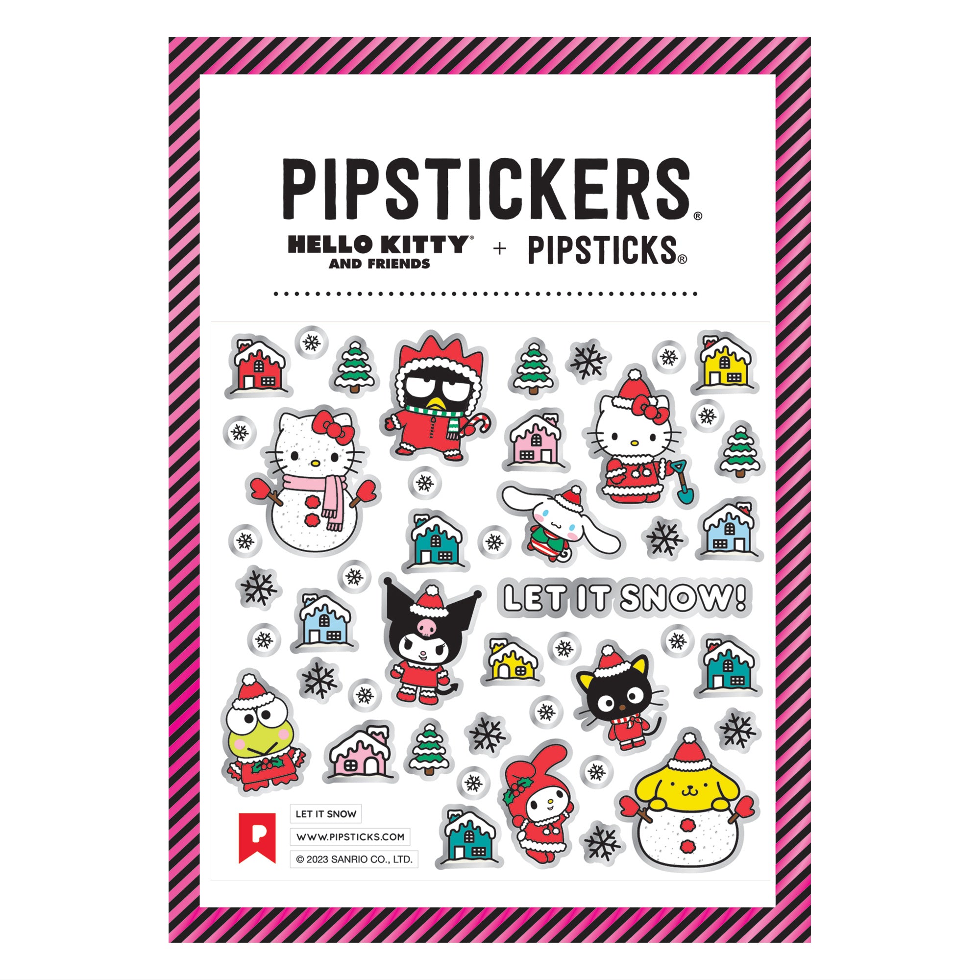 Hello Kitty And Friends x Pipsticks Let It Snow Sticker Sheet Stationery Pipsticks Inc   