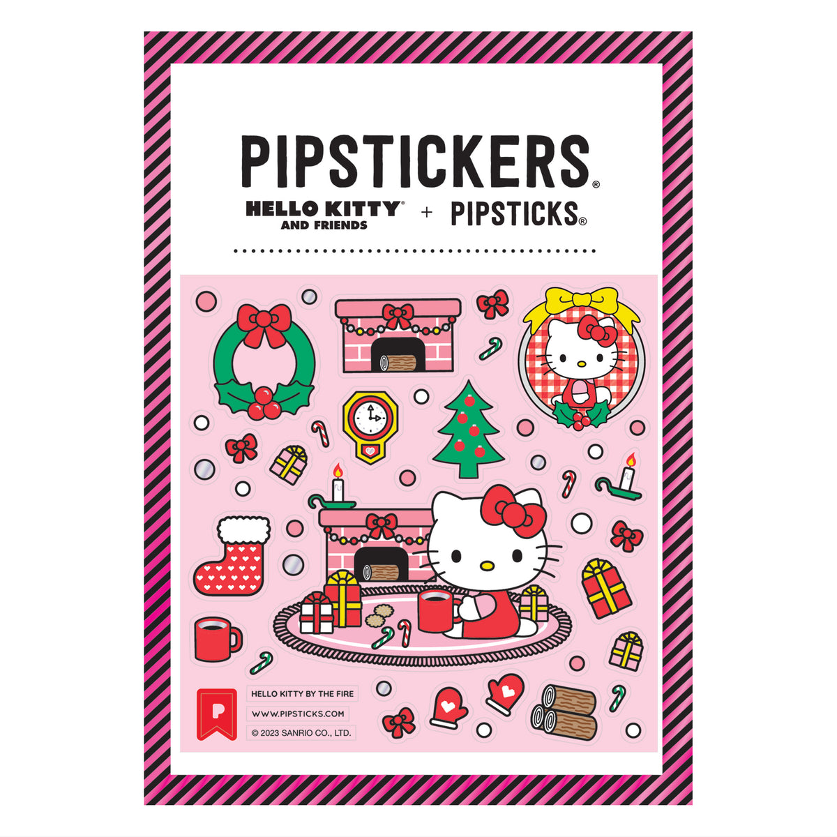 Hello Kitty x Pipsticks By The Fire Sticker Sheet Stationery Pipsticks Inc   