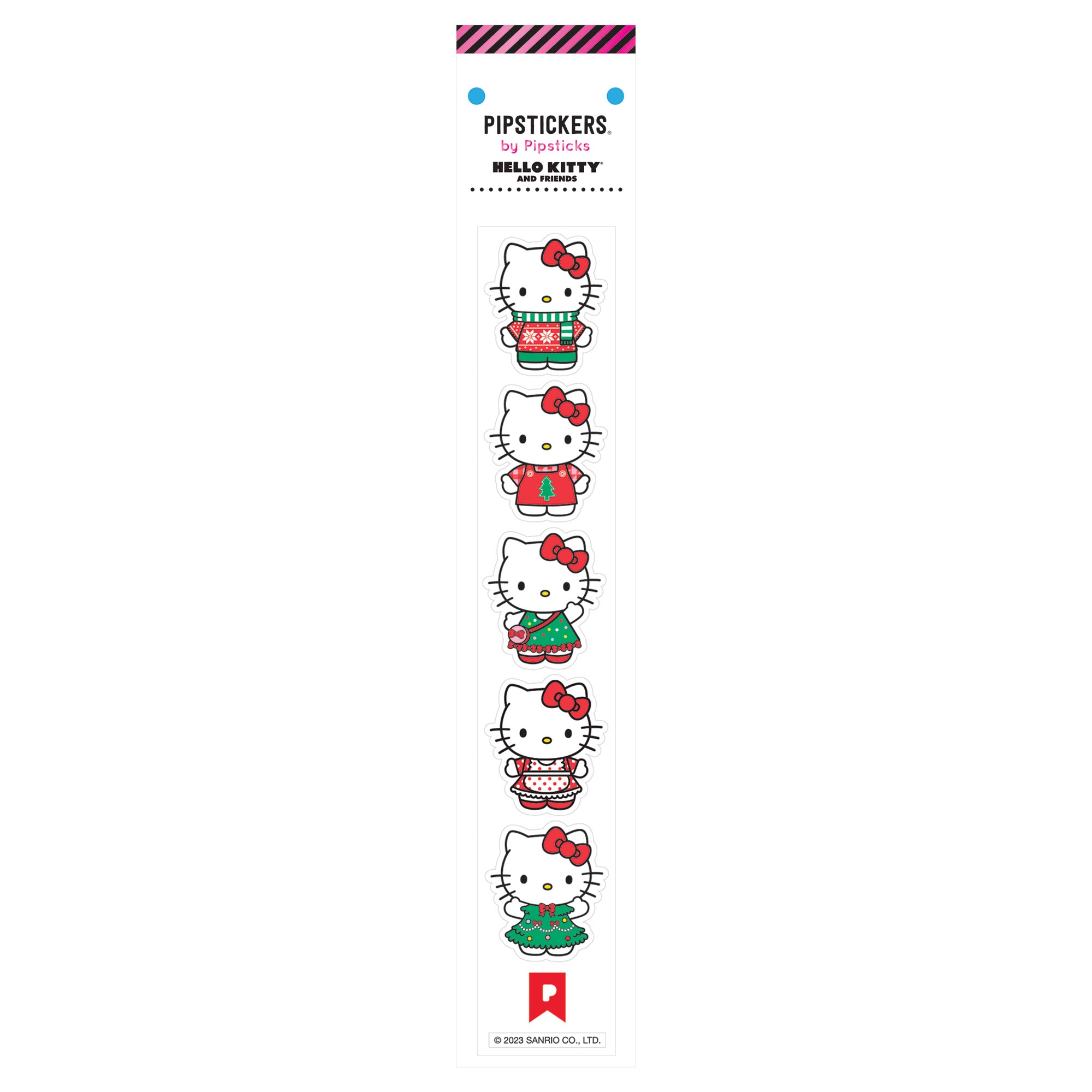 Hello Kitty x Pipsticks Festive Fashions Sticker Sheet Stationery Pipsticks Inc   