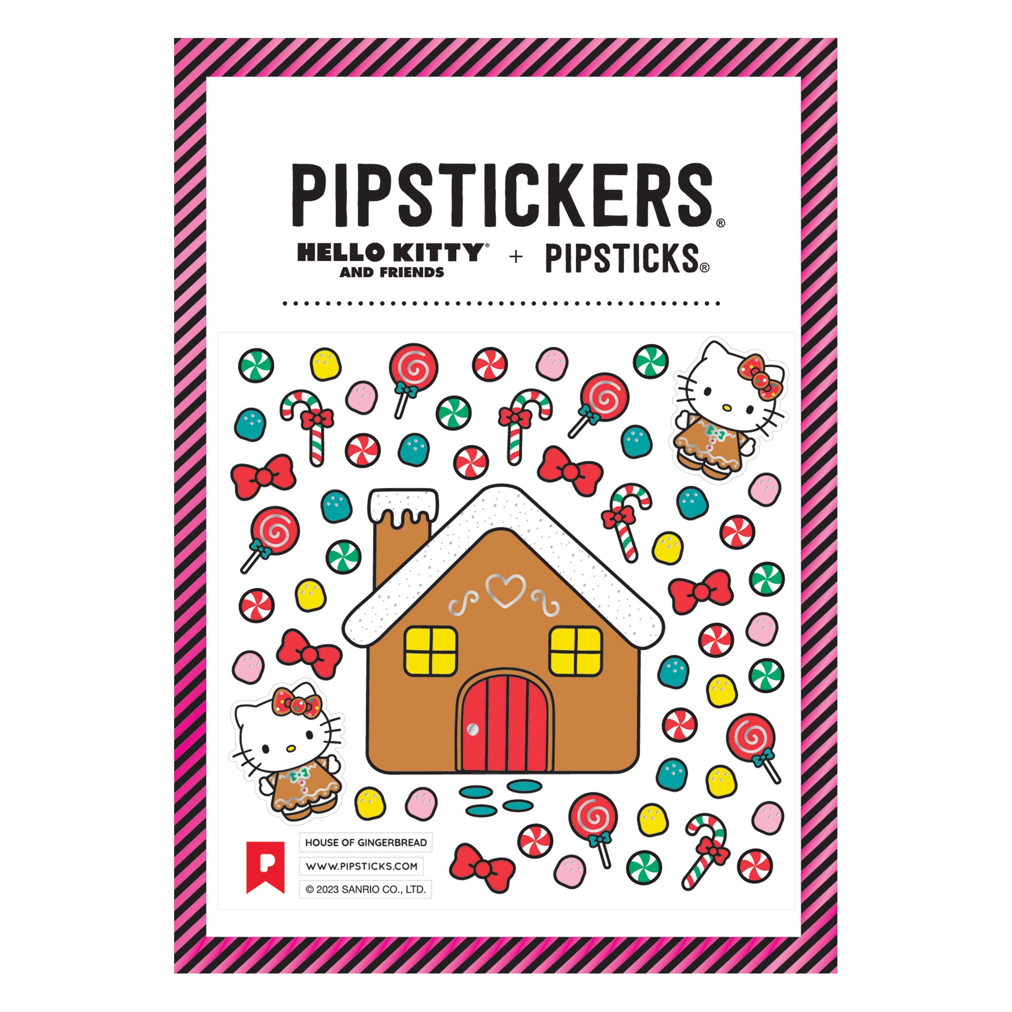 Hello Kitty x Pipsticks House Of Gingerbread Sticker Sheet Stationery Pipsticks Inc   