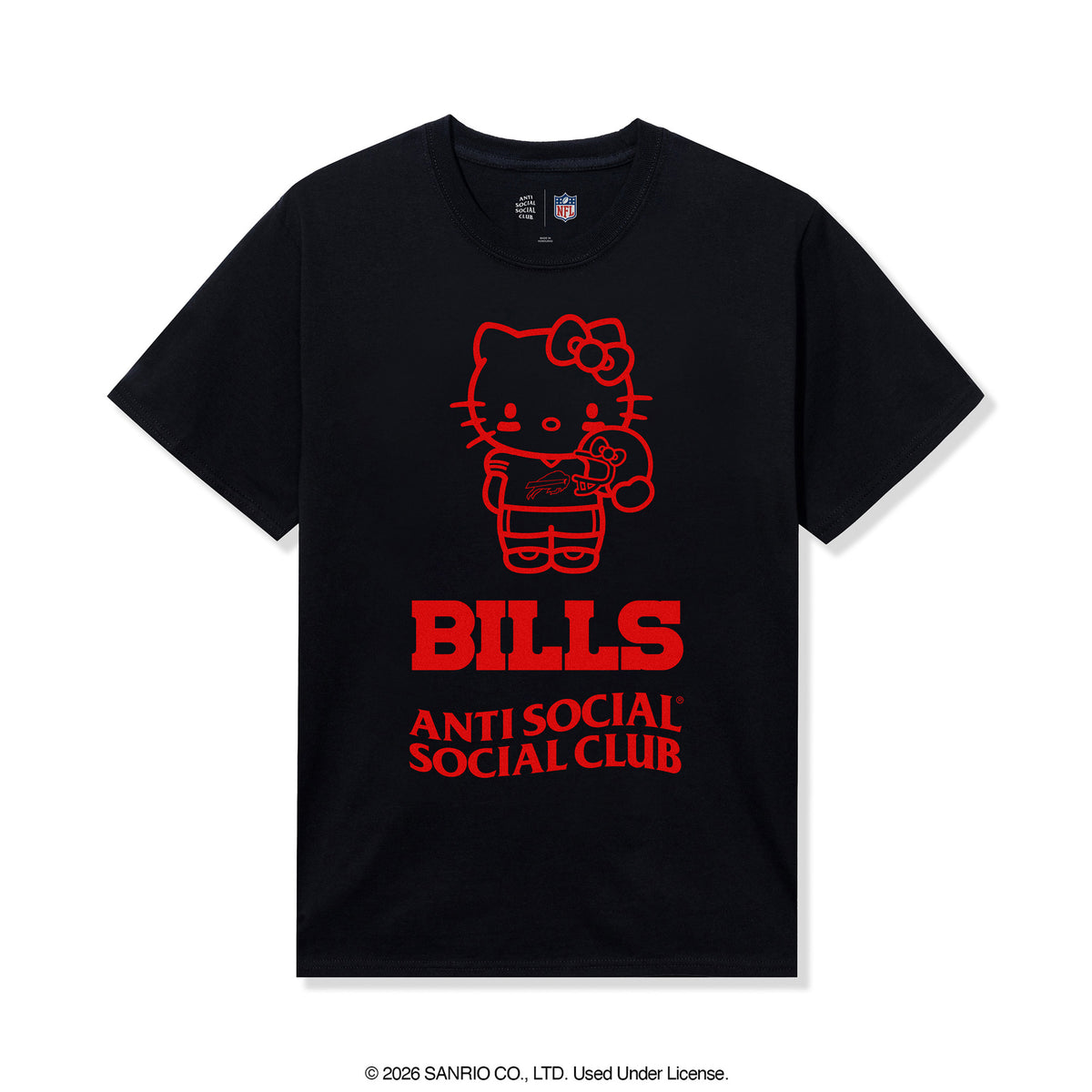 Anti Social Social Club x Hello Kitty Bills Touchdown Tee (Black) Apparel Anti Social Social Club