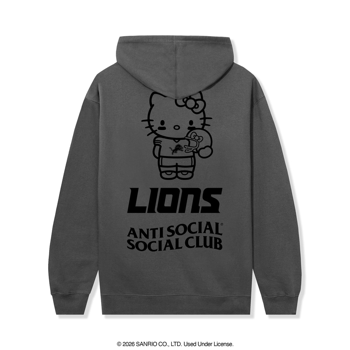 Anti Social Social Club x Hello Kitty Lions Touchdown Hoodie (Charcoal) Apparel Anti Social Social Club