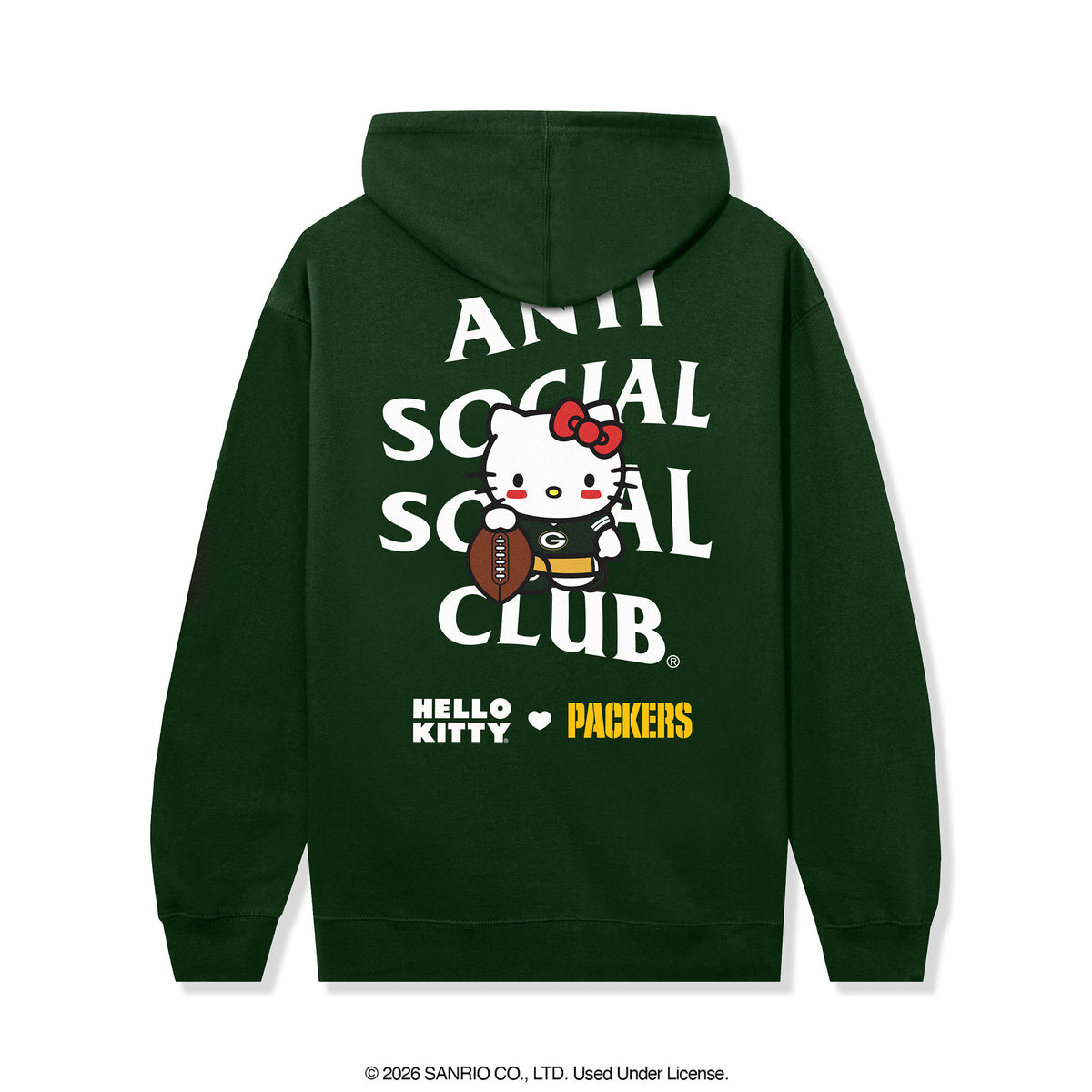 Anti Social Social Club x Hello Kitty Packers Blitz Hoodie (Dark Green) Apparel Anti Social Social Club