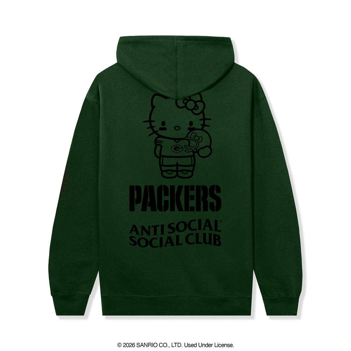 Anti Social Social Club x Hello Kitty Packers Touchdown Hoodie (Dark Green) Apparel Anti Social Social Club