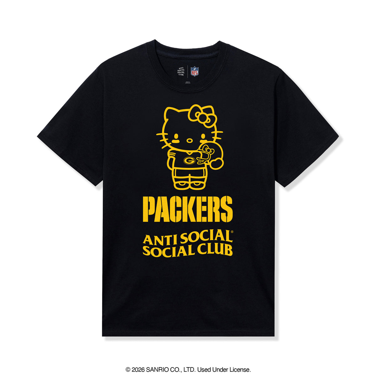 Anti Social Social Club x Hello Kitty Packers Touchdown Tee (Black) Apparel Anti Social Social Club