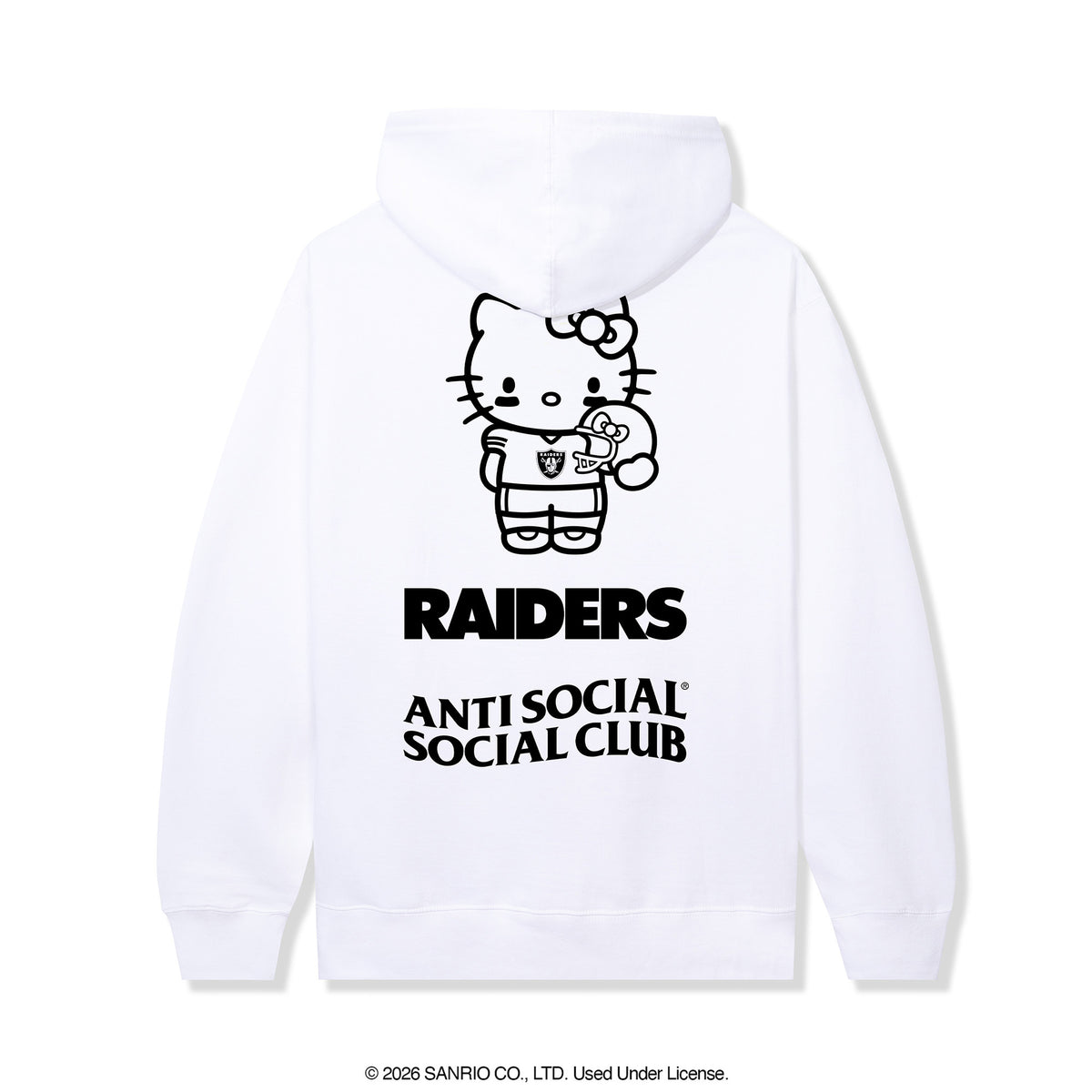 Anti Social Social Club x Hello Kitty Raiders Touchdown Hoodie (White) Apparel Anti Social Social Club