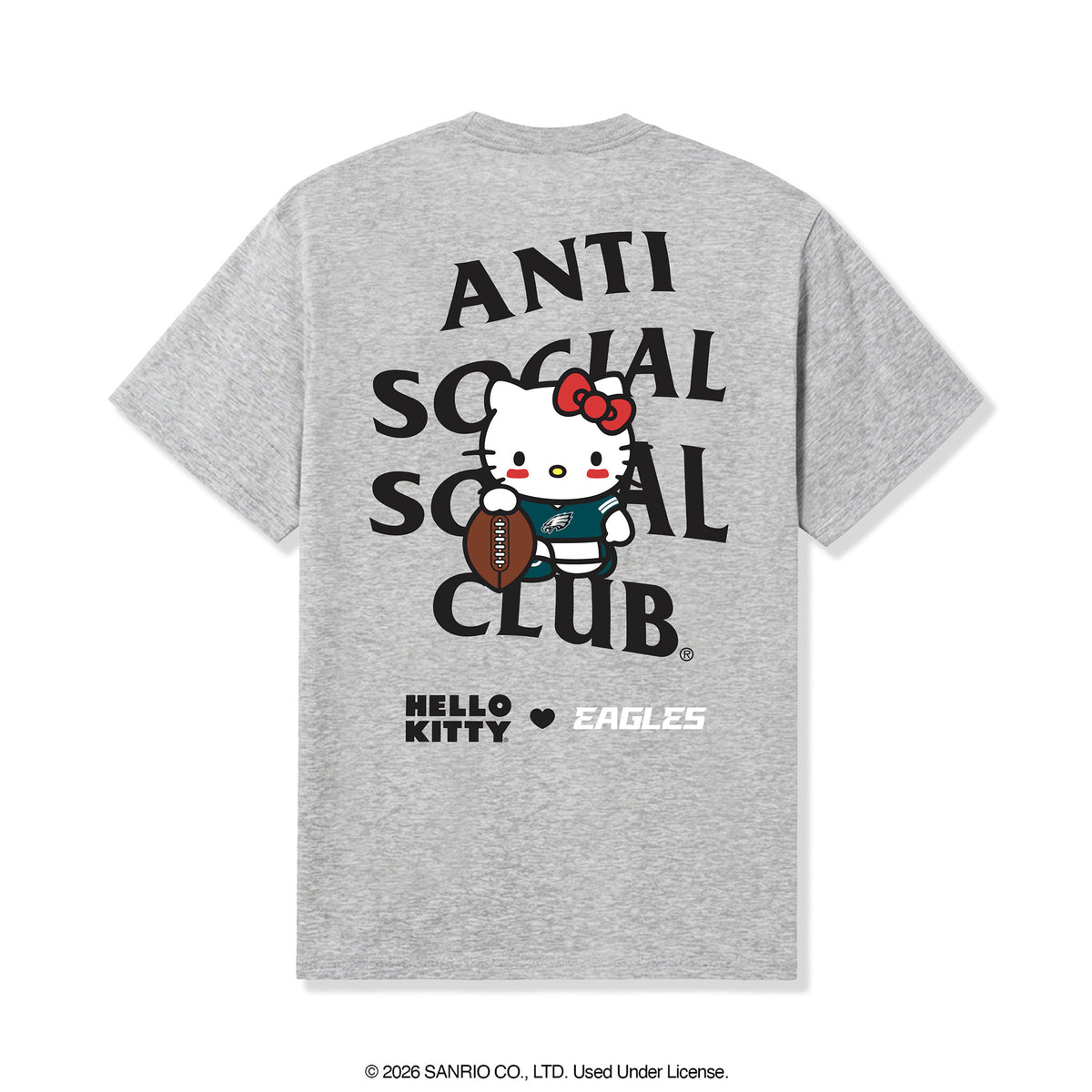 Anti Social Social Club x Hello Kitty Eagles Blitz Tee (Heather Grey) Apparel Anti Social Social Club