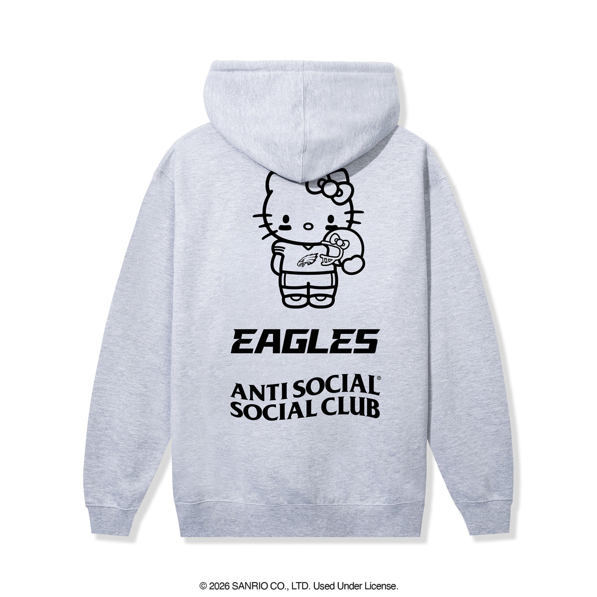 Anti Social Social Club x Hello Kitty Eagles Touchdown Hoodie (Heather Grey) Apparel Anti Social Social Club