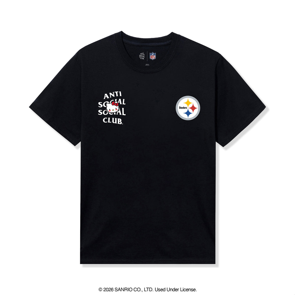 Anti Social Social Club x Hello Kitty Steelers Blitz Tee (Black) Apparel Anti Social Social Club