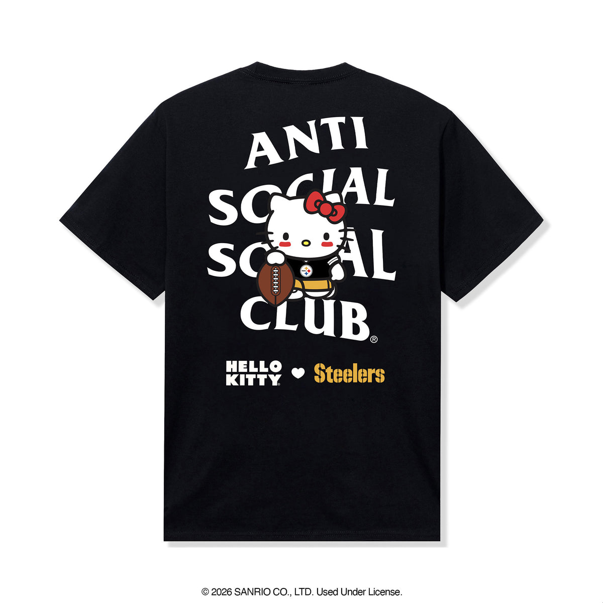 Anti Social Social Club x Hello Kitty Steelers Blitz Tee (Black) Apparel Anti Social Social Club