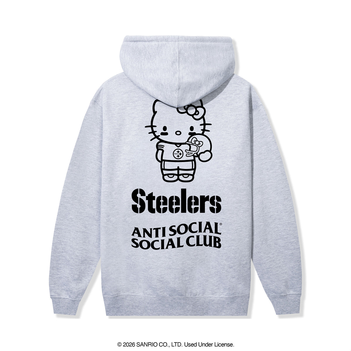 Anti Social Social Club x Hello Kitty Steelers Touchdown Hoodie (Heather Grey) Apparel Anti Social Social Club