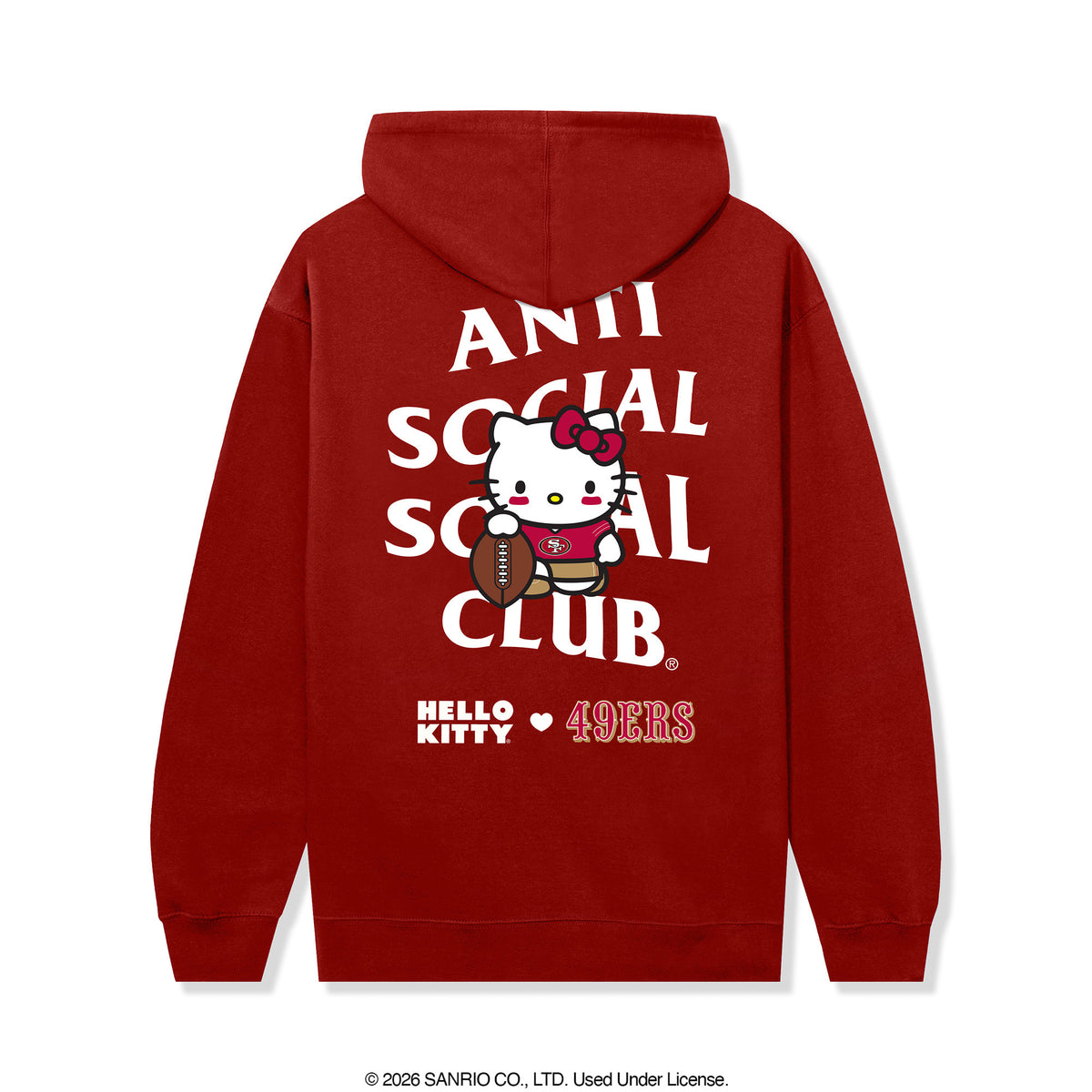 Anti Social Social Club x Hello Kitty 49ers Blitz Hoodie (Red) Apparel Anti Social Social Club