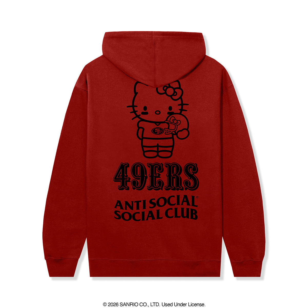 Anti Social Social Club x Hello Kitty 49ers Touchdown Hoodie (Red) Apparel Anti Social Social Club