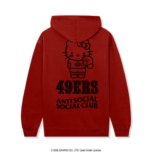 Anti Social Social Club x Hello Kitty 49ers Touchdown Hoodie (Red) Apparel Anti Social Social Club