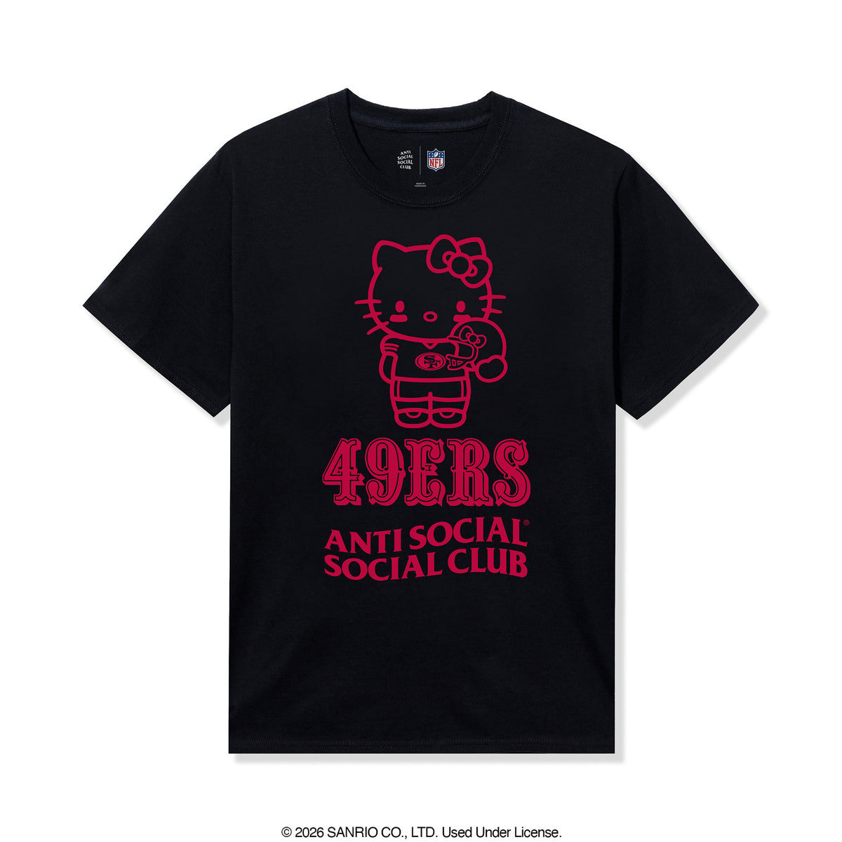 Anti Social Social Club x Hello Kitty 49ers Touchdown Tee (Black) Apparel Anti Social Social Club