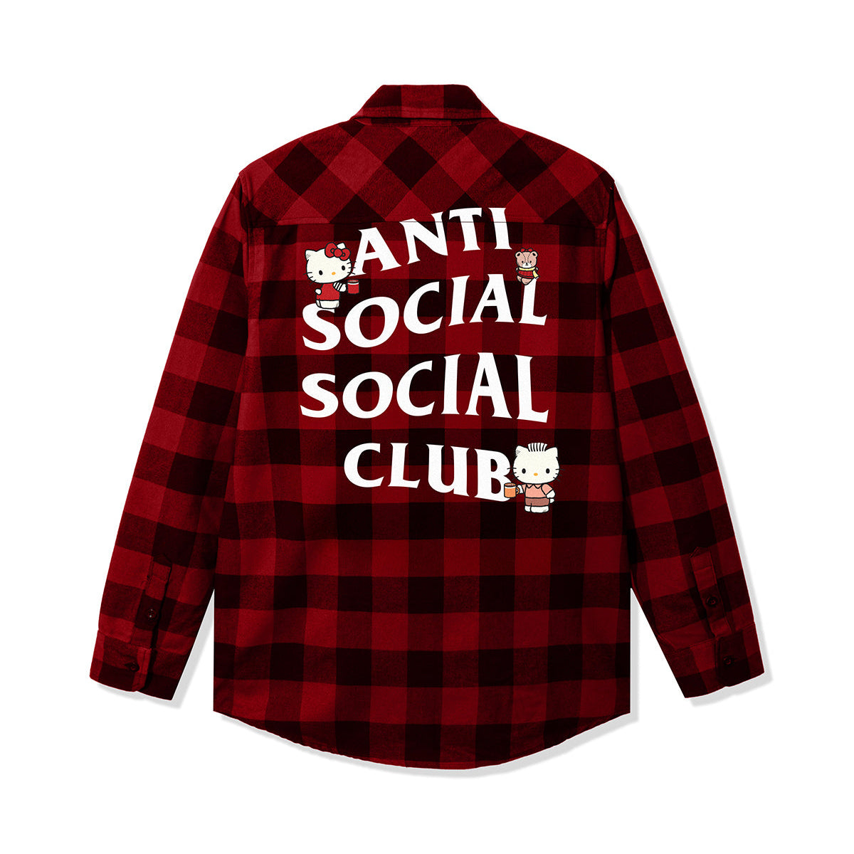 Anti Social Social Club x Hello Kitty Cozy Flannel (Red/Black) Apparel Anti Social Social Club