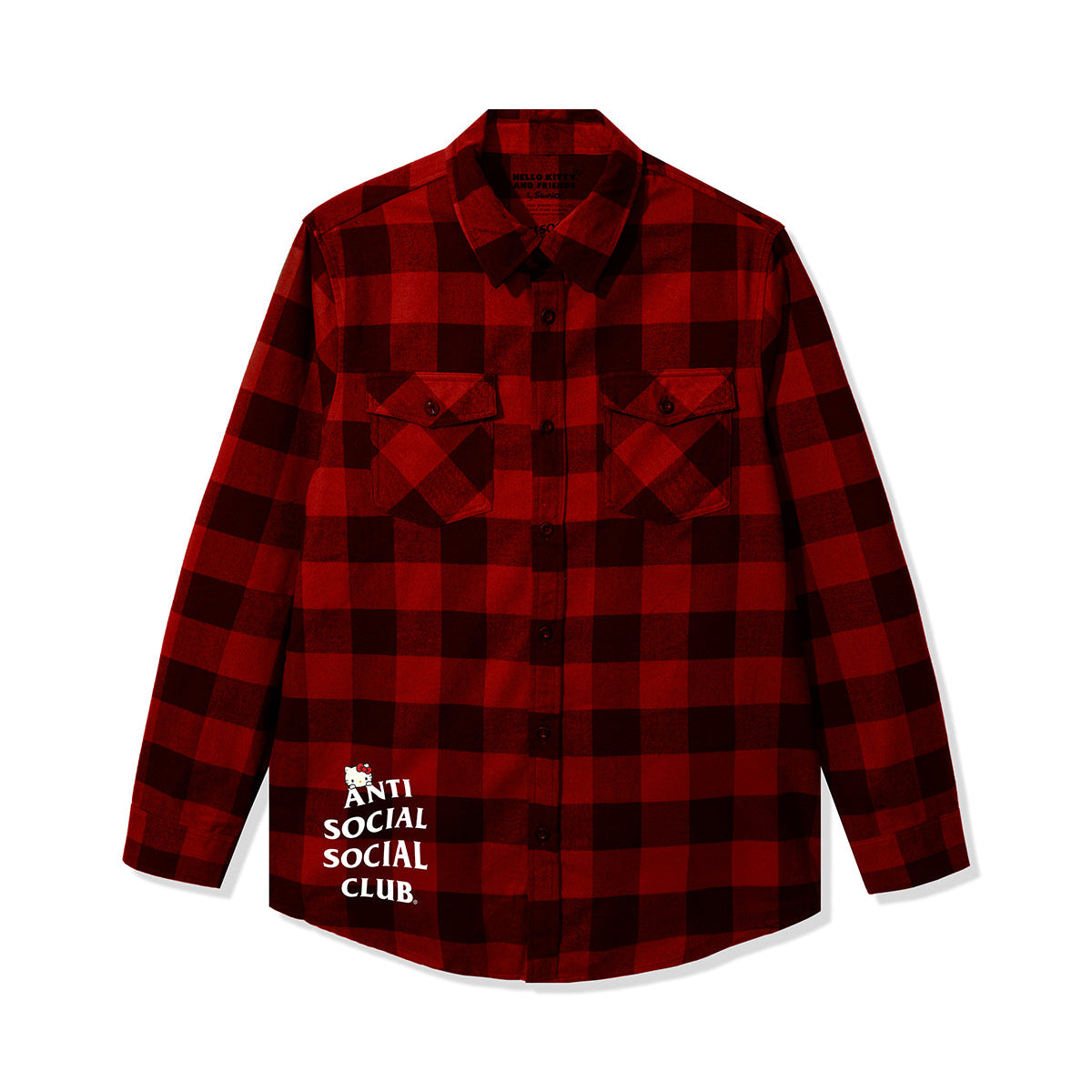 Anti Social Social Club x Hello Kitty Cozy Flannel (Red/Black) Apparel Anti Social Social Club
