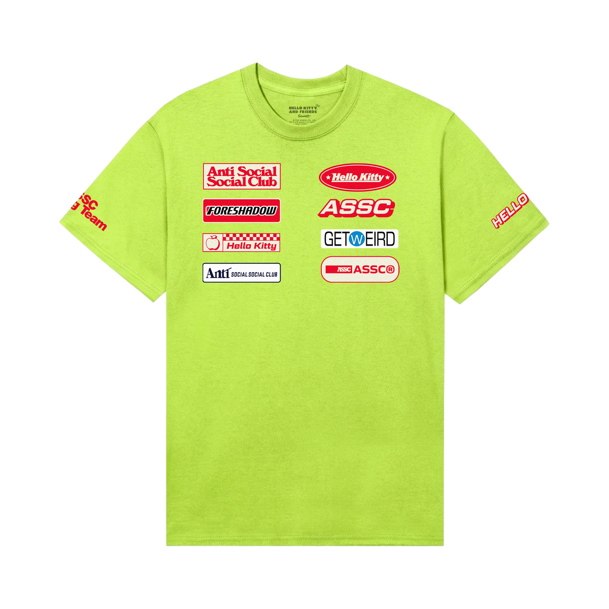 Anti Social Social Club x Hello Kitty Apex Tee (Safety Green) Apparel Anti Social Social Club